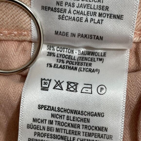 NWT DL1961 Hepburn Wide Leg High Rise Vintage Bellini Pink‎ Raw Hem Jeans Sz 20W - Picture 7 of 8